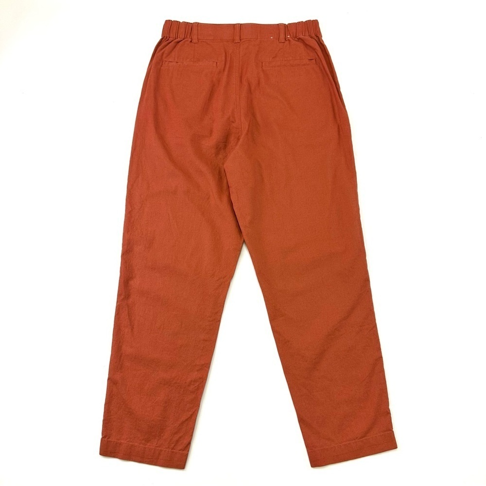 Uniqlo LINEN COTTON TAPERED womens PANTS terracotta orange 28-29 - Picture 12 of 13